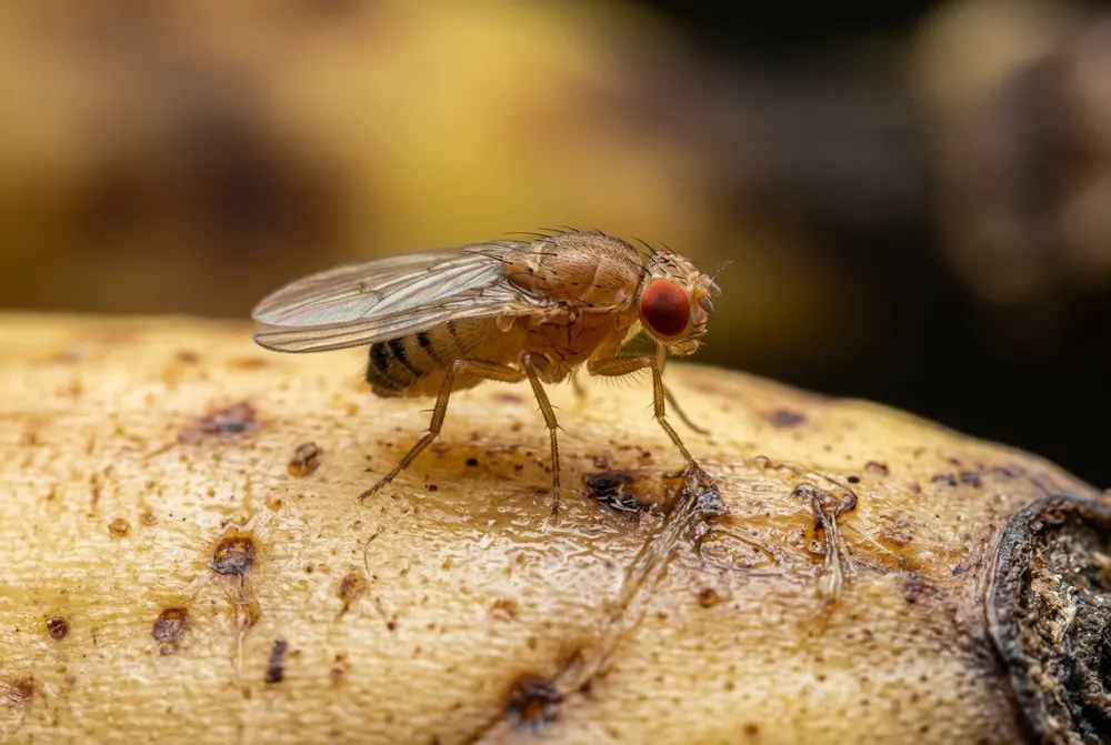 Moucheron (drosophile et mouche des égouts) (Drosophila melanogaster · Psychoda spp.) — photo d'identification